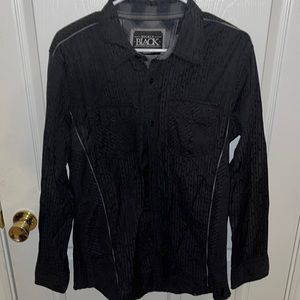 BUCKLE Black Button Down Shirt L